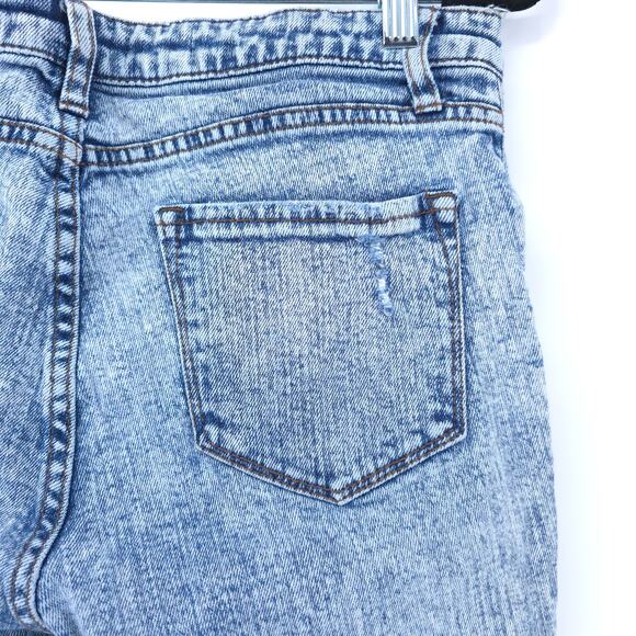 SeeThruSoul Retro AcidWash Cotton HighRise Stretch Cropped Skinny RawHem 28 x 26 - Picture 13 of 13